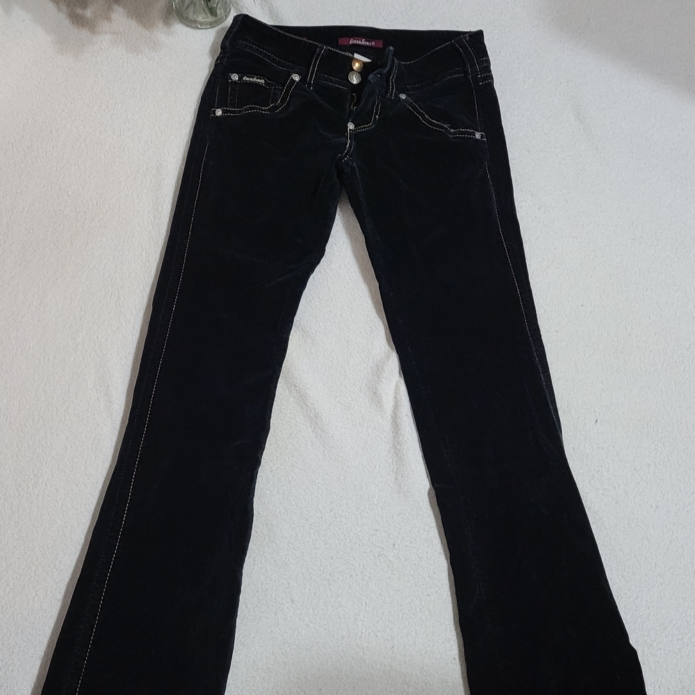 GUESS Straight Leg Black Velvety Pants